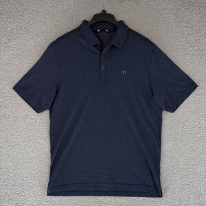 Travis Matthew Men's medium Navy short sleeve golf Polo Shirt stretch pullover